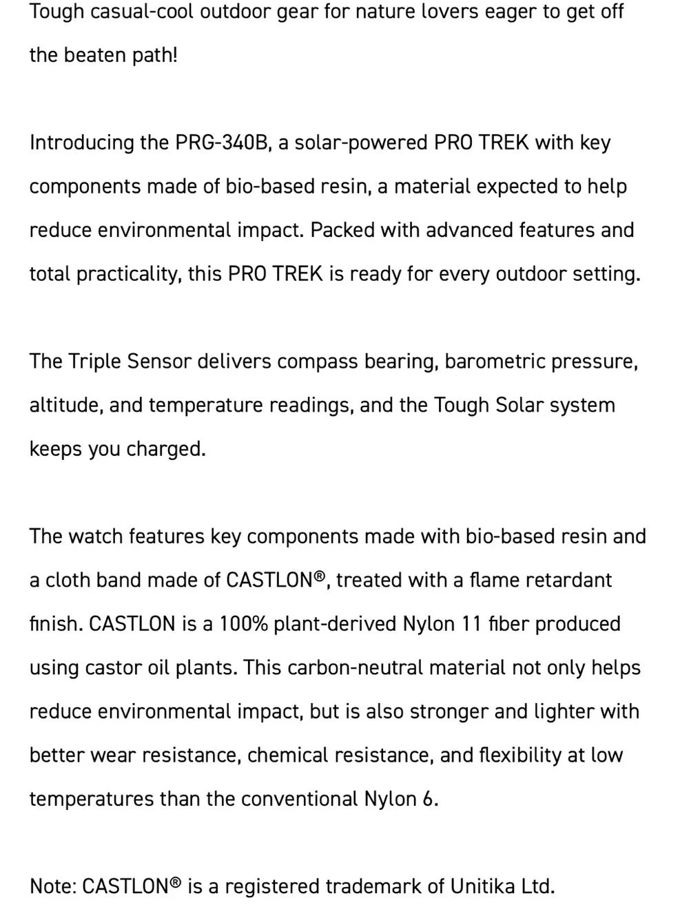 Casio Pro Trek PRG 340B.